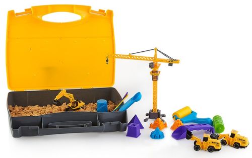 Zestaw Konstrukcyjny Dźwig Piasek Kinetyczny Pojazdy Budowlane dla Dzieci na Arena.pl