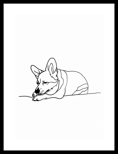 Plakat 25x35cm Śpiący Corgacz zdjęcie 3