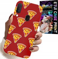 ETUI DO SAMSUNG GALAXY A20E - WZÓR Z WESOŁĄ PIZZĄ NA CZERWONYM TLE