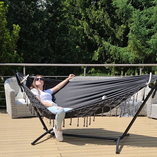 HAMAK BOHO XXL ze STELAŻEM stelaż do hamaka DWUOSOBOWY +wszystkie akcesoria na Arena.pl