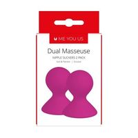 pompka  me you us dual masseuse silicone nipple suckers 2 pack purple
