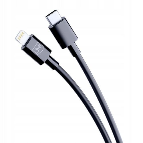Czarny Kabel USB-C to Lightning 20W 5A 1.2m - 3mk Hyper Cable Black na Arena.pl