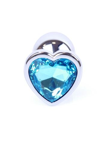 plug jewellery silver  heart plug  light blue na Arena.pl