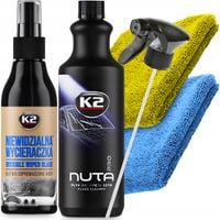 K2 Nuta Płyn Do Mycia Szyb + Vizio Niewidzialna Wycieraczka + 2x Mikrofibra