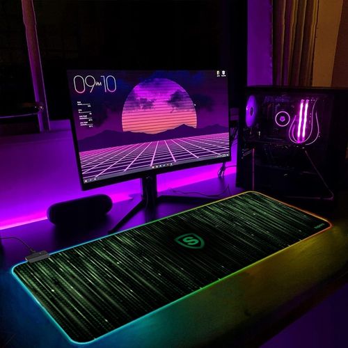 Podkładka pod myszkę gamingowa mysz xxl duża klawiaturę RBG świecąca 80x30 na Arena.pl