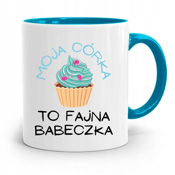 Kubek Błękitny Dla Córki To Fajna Babeczka Prezent Z Nadrukiem Ze Zdjęciem zdjęcie 1