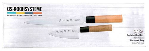 Zestaw 2 noży NARA, Yanagi-ba do sushi (21cm) i Santoku (11cm) - CSS na Arena.pl