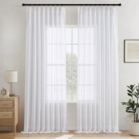 Zasłony woalowe białe firany na haczyki 132x260 cm komplet 2 sztuki