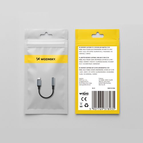 Adapter przejściówka iPhone Lightning - mini jack 3.5mm - czarny na Arena.pl