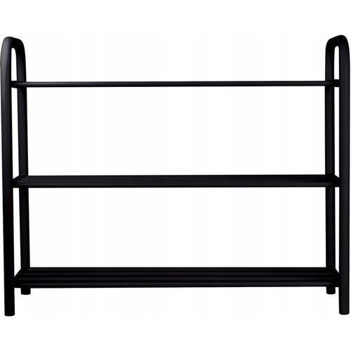 SZAFKA PÓŁKA NA BUTY OBUWIE STOJAK REGAŁ LOFT CZARNA 3-POZIOMOWA na Arena.pl