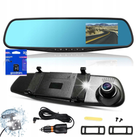 WIDEOREJESTRATOR LUSTERKO KAMERA SAMOCHODOWA COFANIA PRZÓD TYŁ FULL HD 32GB
