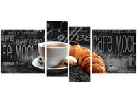 120CM 55 OBRAZ 4 ELEM CZARNA KAWA ŚCIENNY