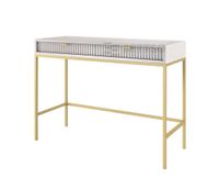 Szara toaletka Nova T-104 / Biurko złoty stelaż