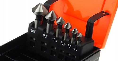 Frez stożkowy pogłębiacz fazownik 90st 6szt kobalt na Arena.pl