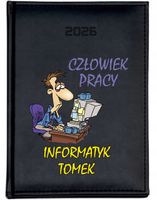 STYLOWY PREZENT DLA INFORMATYKA personalizowany kalendarz A4 2026 KSIĄŻKOWY