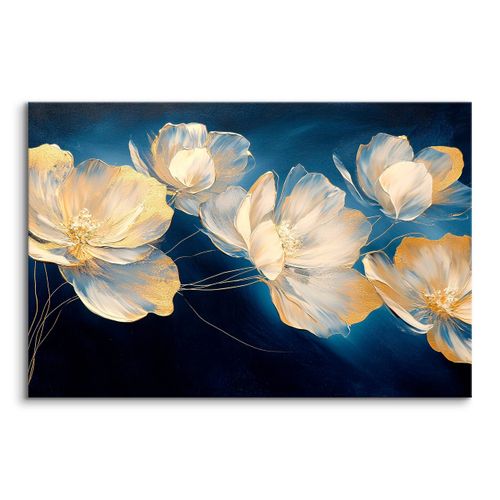 Obraz Do Salonu Sypialni Kremowe Kwiaty Glamour Abstrakcja 120cm x 80cm na Arena.pl