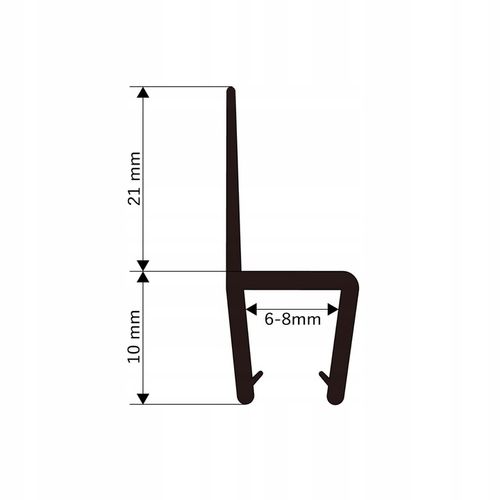 2M CZARNA USZCZELKA PIONOWA DO PARAWANU KABINY PRYSZNICOWEJ PARAWANU 6-8 MM na Arena.pl