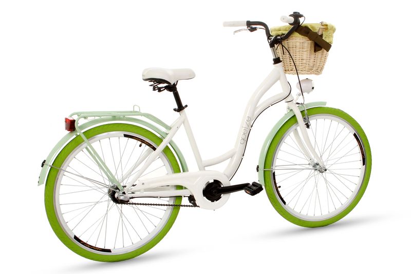 Damski rower miejski Goetze Style 26 3b + kosz / Biało-pistacjowy zdjęcie 3
