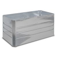 Duża donica Ogrodowa Podwyższona z galwanizowanej stali Srebrna 120x60x56 cm