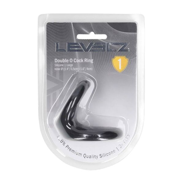 Double O Silicone Cockring - L - Black zdjęcie 2