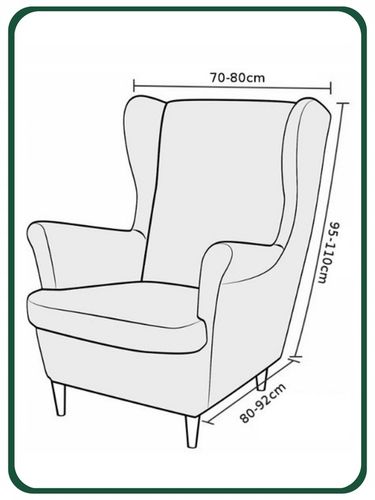 POKROWIEC NA FOTEL USZAK BUTELKOWA ZIELEŃ WELUR ELASTYCZNY GRUBY PREMIUM na Arena.pl