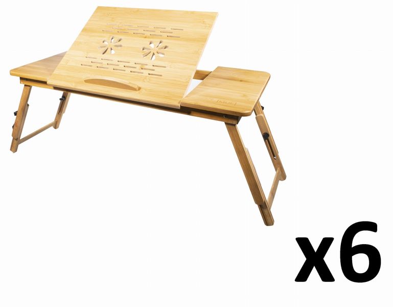 Składany stolik bambusowy 90x34,5x32,3 cm z trzema blatami x6 zdjęcie 1