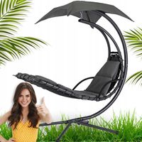 Huśtawka Ogrodowa Fotel Wiszący Hamak Ze Stelażem REBECA Szara