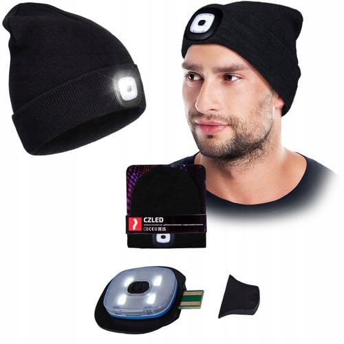 czapka zimowa led z wymienną latarką reis czled_b na Arena.pl