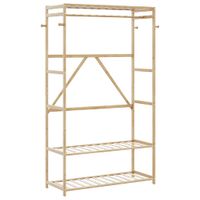 Wieszak na ubrania, z półkami, 110x40x175 cm, bambusowy