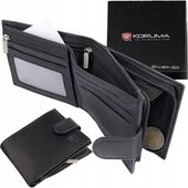 PORTFEL Męski Skórzany Zamek Bilon ANTYKRADZIEŻOWY na Karty RFID /