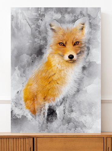 Plakat rudy lis abstrakcja 29,7x42 cm A3 na Arena.pl