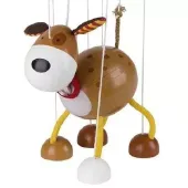 Drewniana marionetka pies