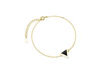 Delikatna pozłacana srebrna bransoletka gwiazd celebrytka trójkąt triangle czarna cyrkonia srebro 925 Z1684B_G