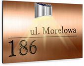 duża miedziana TABLICZKA podświetlana ADRESOWA numer domu aluminiowa 30x20