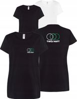 T-shirt z krótkim rękawem damski TWÓJ WŁASNY HAFT LOGO firmowa reklamowa