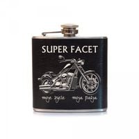 piersiówka ze stali nierdzewnej z napisem "Super Facet"