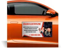 Magnes na samochód reklama magnetyczna GOTOWE WZORY USŁUGI ELEKTRYCZNE