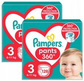 Pampers Pants Mega Quad Pieluchomajtki Rozmiar 3 2x128 szt.