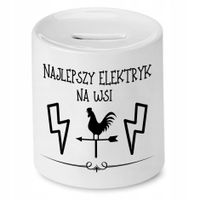 Skarbonka Prezent Dla Elektryka Najlepszy Na Wsi Z Nadrukiem Ze Zdjęciem