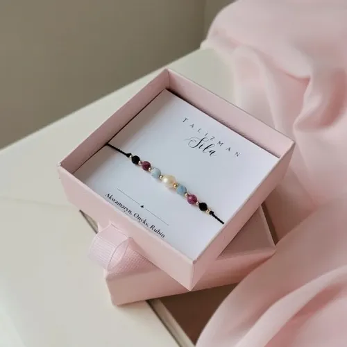 Bransoletka Talizman Siła Onyks Rubin Akwamaryn na Arena.pl