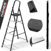 Drabina domowa stalowa jednostronna składana HIGHER 6 stopni 150kg