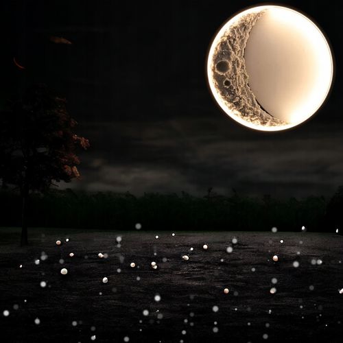 Plafon okrągły dekoracyjny Lampa Led na ścianę Księżyc 40 cm 3D Moon na Arena.pl