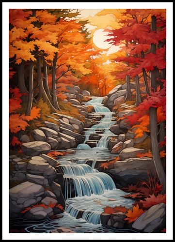 Plakat 70x100cm Jesienne Wodospady na Arena.pl