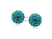 KOLCZYKI WKRĘTKI NIEBIESKIE KULKI SWAROVSKI 10MM