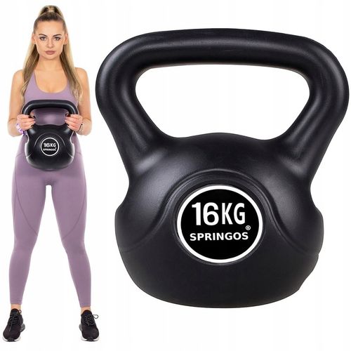 KETTLEBELL DO ĆWICZEŃ 16 KG KULA KETTLE HANTLA FITNESS ABS HANTEL CIĘŻAR na Arena.pl