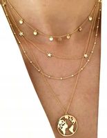 Naszyjnik Damski złoty łańcuch mapa gwiazdki boho