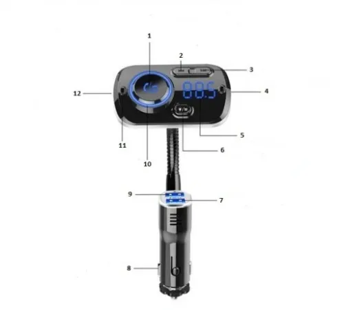 TRANSMITER BLUETOOTH FM SAMOCHODOWY SZYBKA ŁADOWARKA 2x USB AUX na Arena.pl