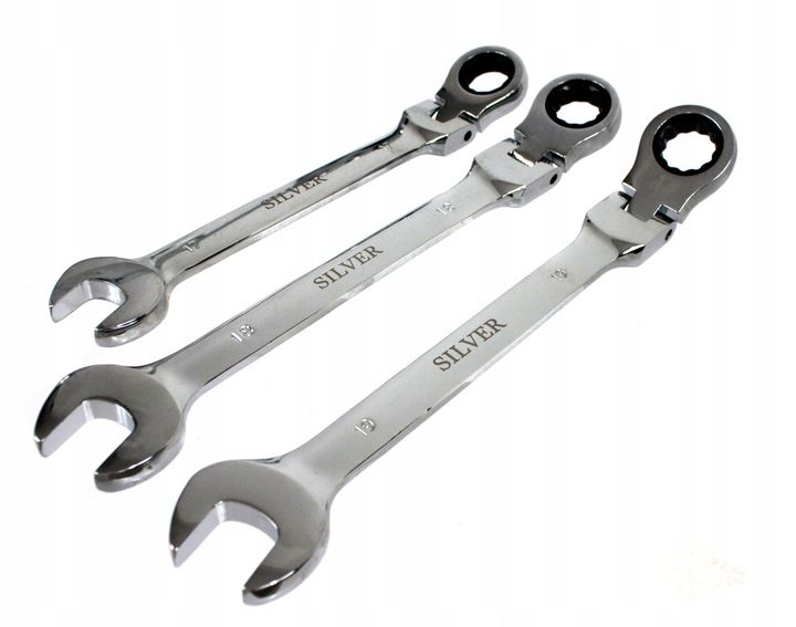 KLUCZE PŁASKO OCZKOWE Z GRZECHOTKĄ ŁAMANE 8-19 12e zdjęcie 6