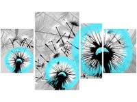 120CM 70 OBRAZ 4 ELEM DMUCHAWCE DELIKATNYM TURKUSIE ŚCIENNY