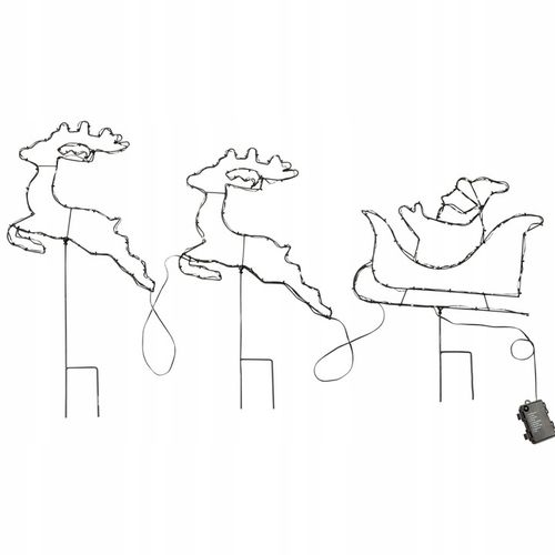 OZDOBA DEKORACJA ŚWIĄTECZNA LED RENIFERY SANIE MIKOŁAJ NA BATERIE TIMER na Arena.pl